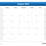 August 2024 Calendar |  Calendar 2024