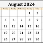 August 2024 Calendar | Free Printable Calendar | Printable August Calendar Page 2024