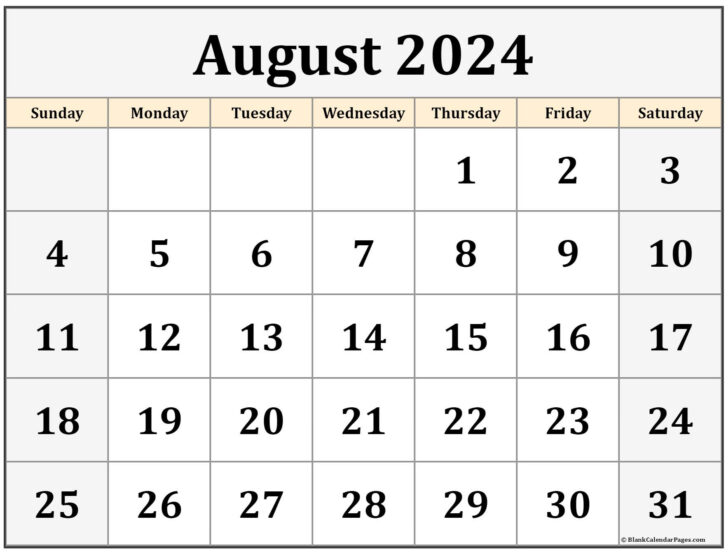 Printable August Calendar Page 2024 | Calendar 2024