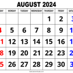 August 2024 Calendar (Free Printable) – Diy Projects, Patterns | August 17 Calendar 2024