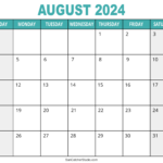 August 2024 Calendar (Free Printable) – Diy Projects, Patterns | August 2024 Calendar Editable