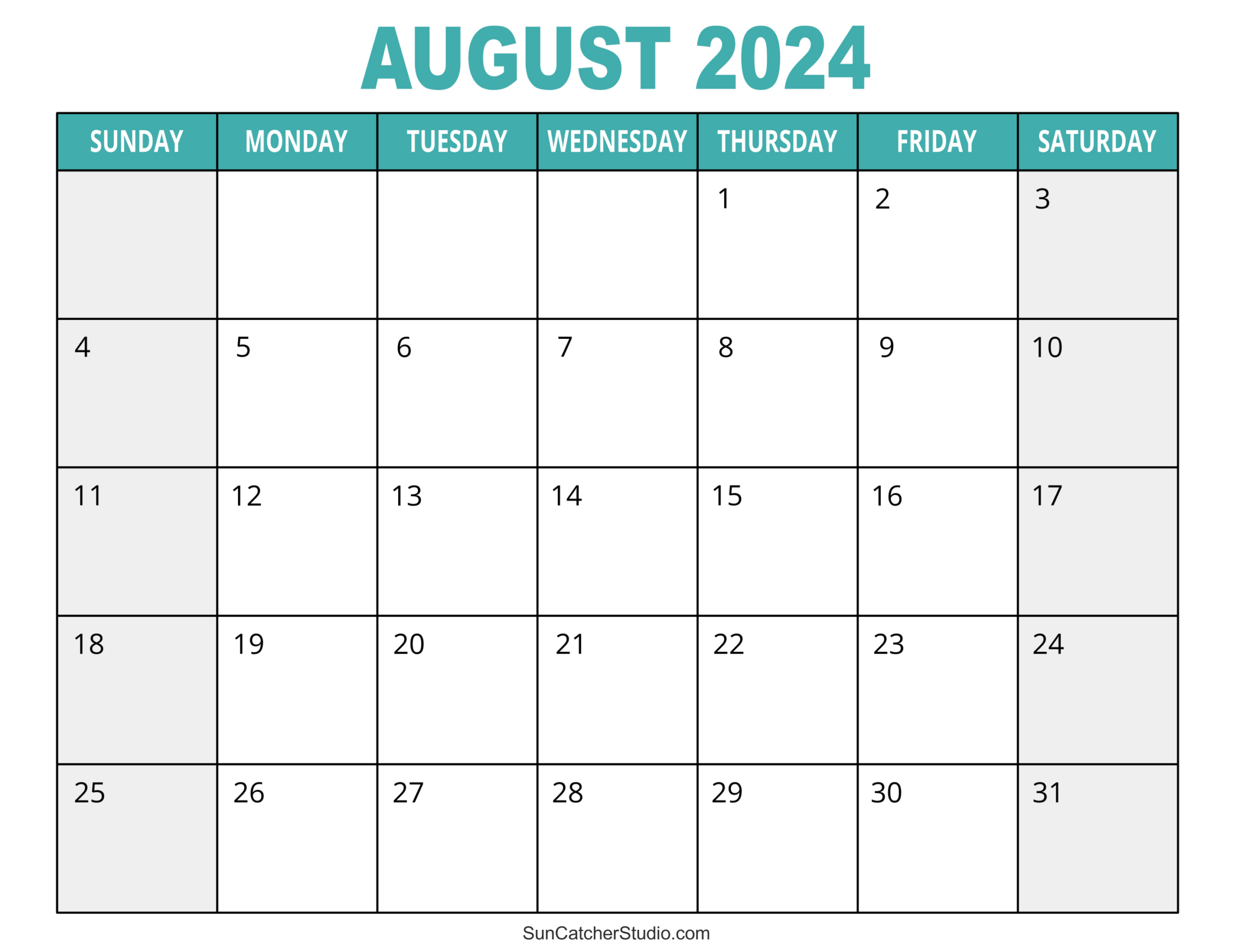 August 2024 Calendar (Free Printable) – Diy Projects, Patterns | August 2024 Editable Calendar