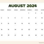 August 2024 Calendars (52 Free Pdf Printables) | August 2024 Calendar Printable Landscape