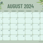 August 2024 Calendars (52 Free Pdf Printables) | August 2024 Calendar Printable Landscape