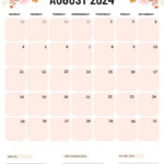 August 2024 Calendars (52 Free Pdf Printables) | August 2024 Calendar Printable Portrait