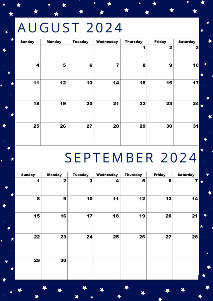 August September 2024 Calendar Printable | Calendar 2024