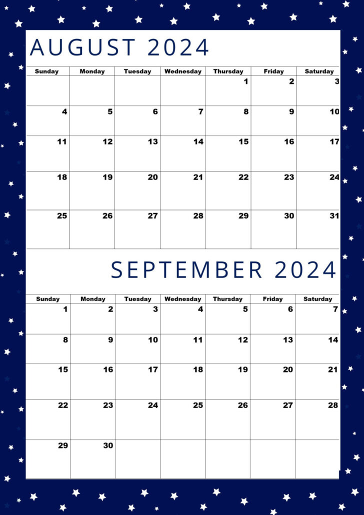 Printable Calendar August September 2024 | Calendar 2024