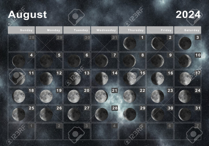 August 2024 Moon Calendar | Calendar 2024