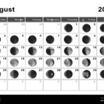 August 2024 Lunar Calendar, Moon Cycles, Moon Phases Stock Photo | August 2024 Moon Calendar