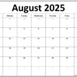 August 2025 Calendar | Free Printable Calendar |  Calendar 2024