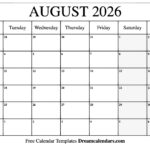 August 2026 Calendar   Free Printable With Holidays And Observances | August 2026 Calendar