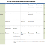 August Daily Holidays & Observances Printable Calendar   S&S Blog |  Calendar 2024