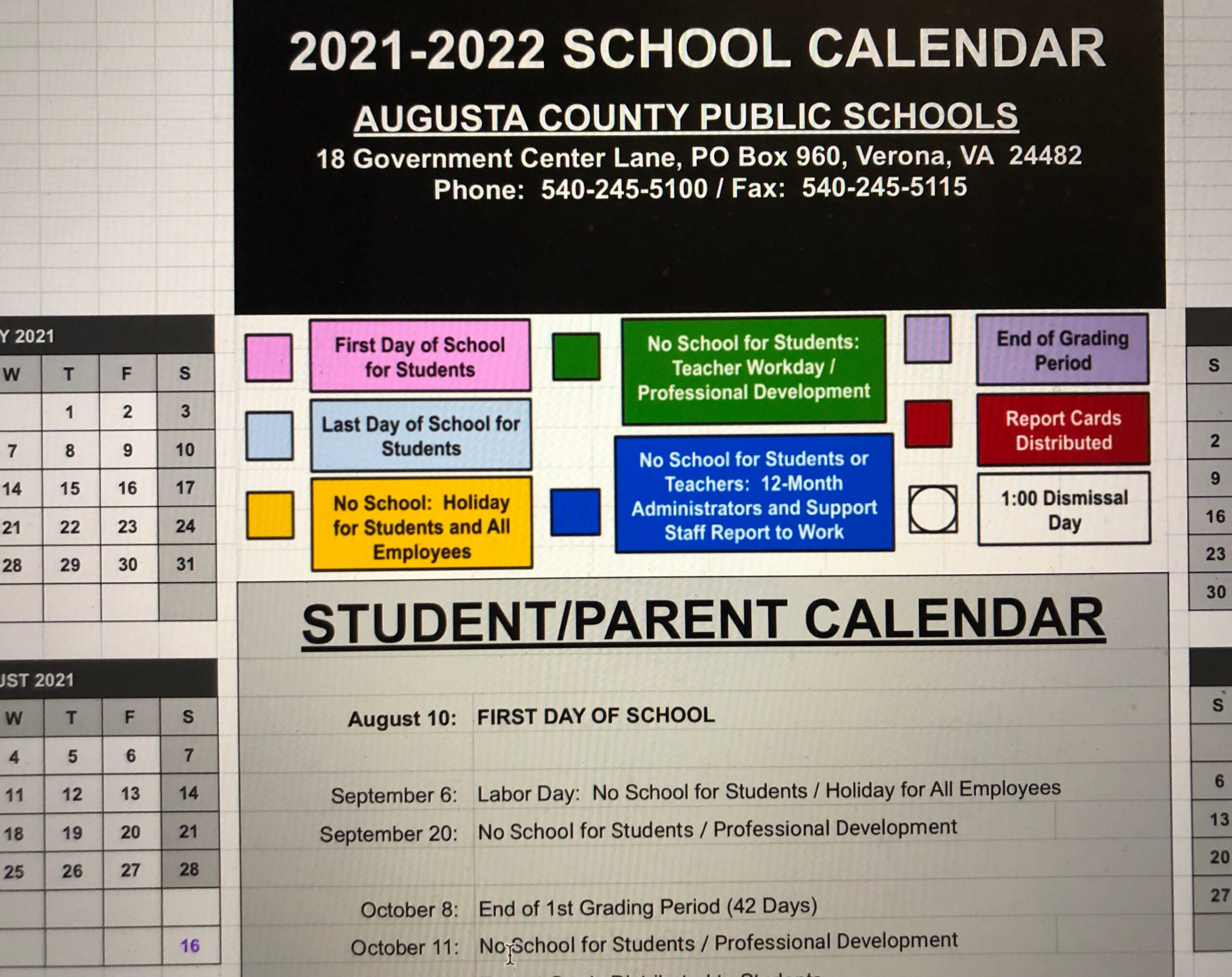 Augusta County School Board Approves Next Year&amp;#039;S School Calendar | Augusta County Public Schools Calendar 2024