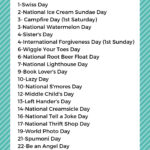 Celebrate August Holidays With A Free Printable List |  Calendar 2024