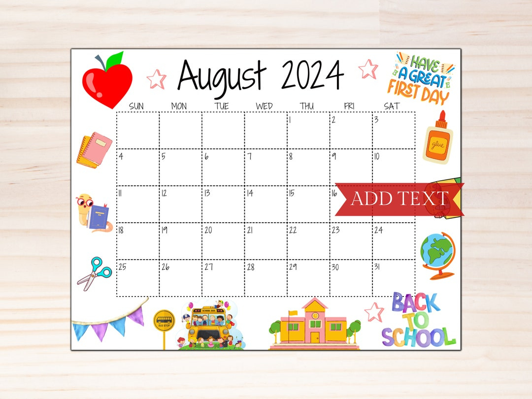 Editable August 2024 Calendar, Printable Calendar 2024, Back To | 123 Calendar August 2024