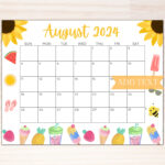 Editable August 2024 Calendar, Printable Calendar 2024, School |  Calendar 2024