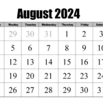 Free Printable August 2024 Calendar | Instant Download | August 23 Calendar 2024