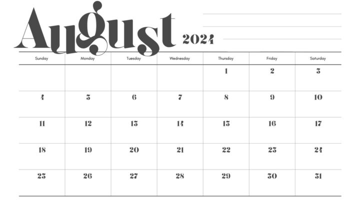 August 2024 Calendar Month | Calendar 2024