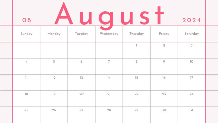 August Calendar Ideas 2024 | Calendar 2024