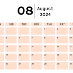 Free Printable & Fillable August Calendar 2024 |  Calendar 2024