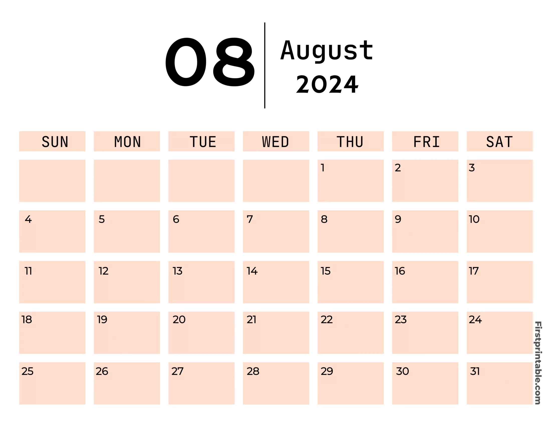 Free Printable &amp;amp; Fillable August Calendar 2024 | Calendar 2024