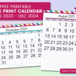 Free Printable Large Print Calendars: August 2023   December 2024 | Printable Calendar August To December 2024