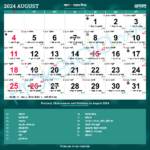 Hindu Calendar 2024, August |  Calendar 2024