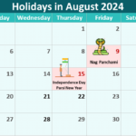 Holidays In August 2024 (India) | Festival And Long Weekend Plans | August Calendar 2024 With Holidays