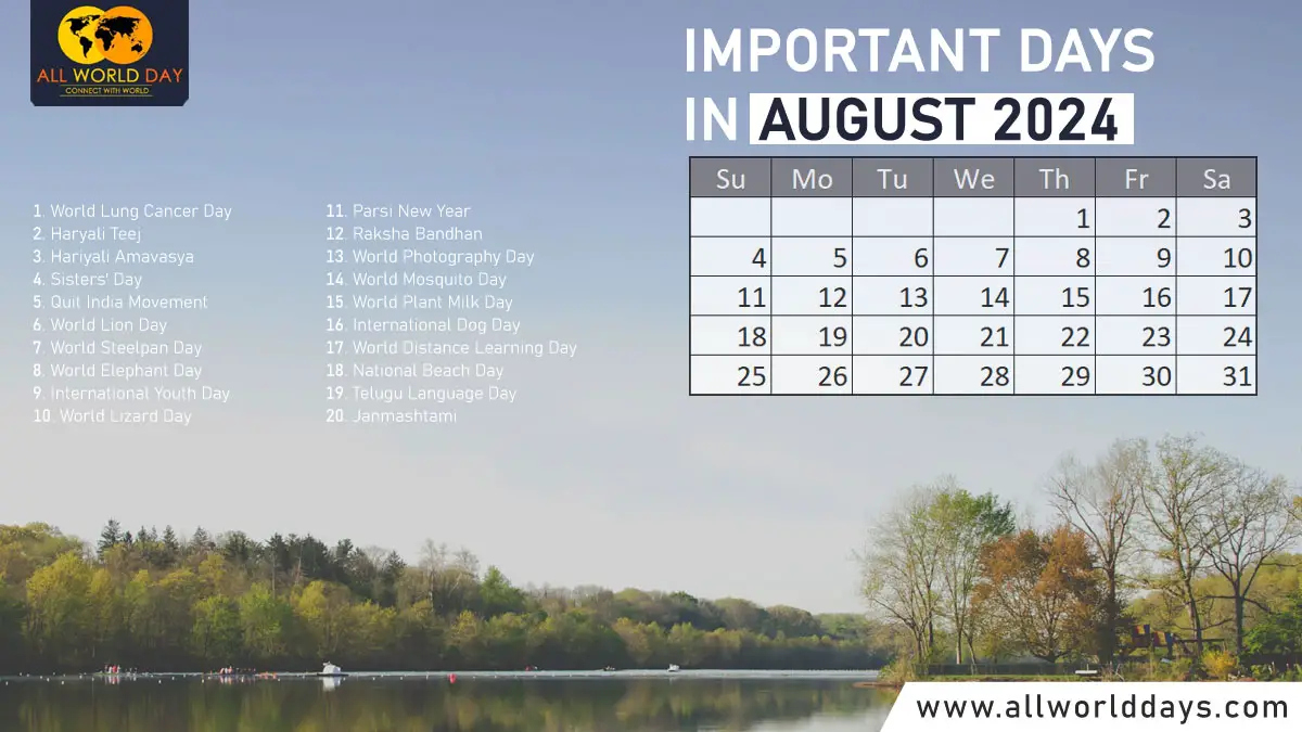 Important Days In August 2024: List Of National, International Dates | National Day Calendar August 2024