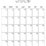 July 2024 Calendar   20 Cute & Free Printables | Saturdaygift | July 2024 Calendar Small