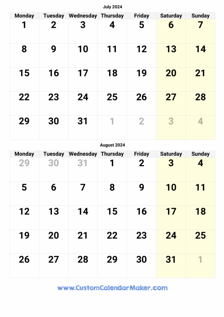 August and September 2024 Calendar | Calendar 2024