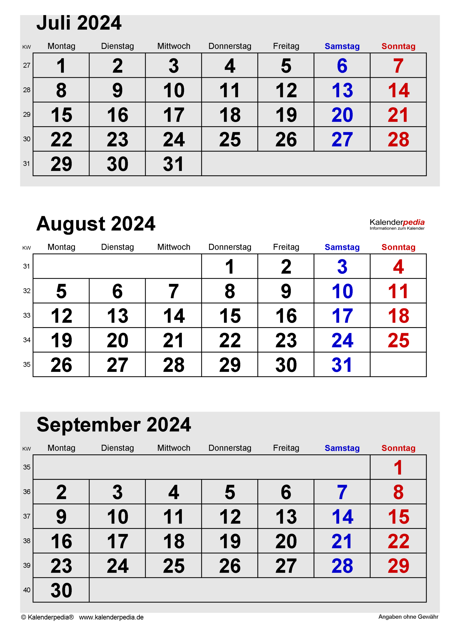 Kalender August 2024 Als Pdf-Vorlagen | Calendar 2024