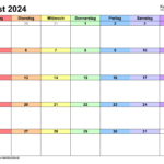 Kalender August 2024 Als Pdf Vorlagen | Calender August 2024