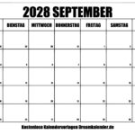 Kalender September 2028 | August 2028 Calendar