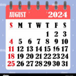 Letter Calendar For August 2024. The Week Begins On Sunday. Time | 123 Calendar August 2024