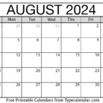 Monthly Calendars (2024)   Free Printable Calendar | Google Calendar August 2024