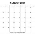 Printable August 2024 Calendar Templates With Holidays | August And September 2024 Calendar Printable