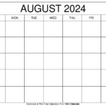 Printable August 2024 Calendar Templates With Holidays | Printable Calendar 2024 August September October