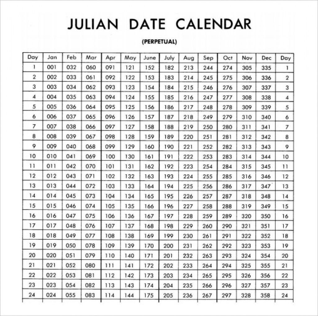 Printable Julian Date Calendar Perpetual | Calendar 2024