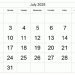 Printable July 2028 Calendar | Free Printable Calendars | August 2028 Calendar