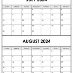 Printable July August 2024 Calendar | Calendarkart | Calendar July And August 2024