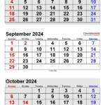 September 2024 Calendar | Templates For Word, Excel And Pdf | August September 2024 Calendar