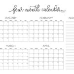 2024 Four Month Calendars   18 Free Printables | Printabulls |  Calendar 2024