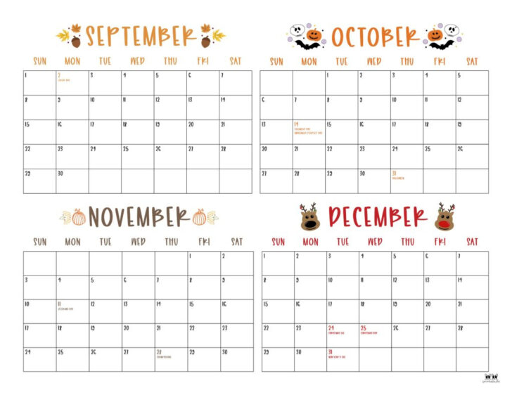 Printable Calendar for September to December 2024 | Calendar 2024