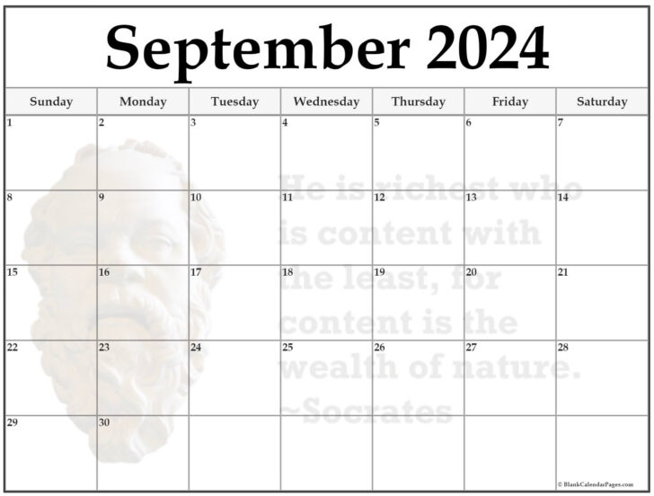 September 24 Calendar Printable | Calendar 2024