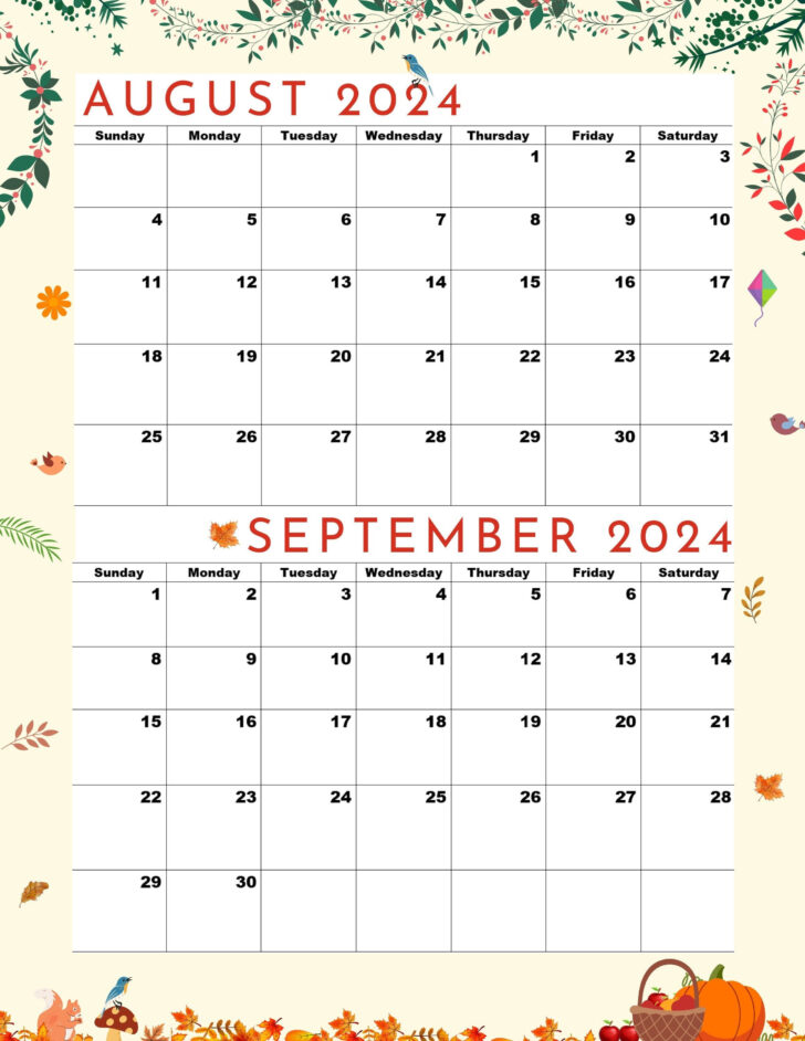 Calendar 2024 August and September | Calendar 2024