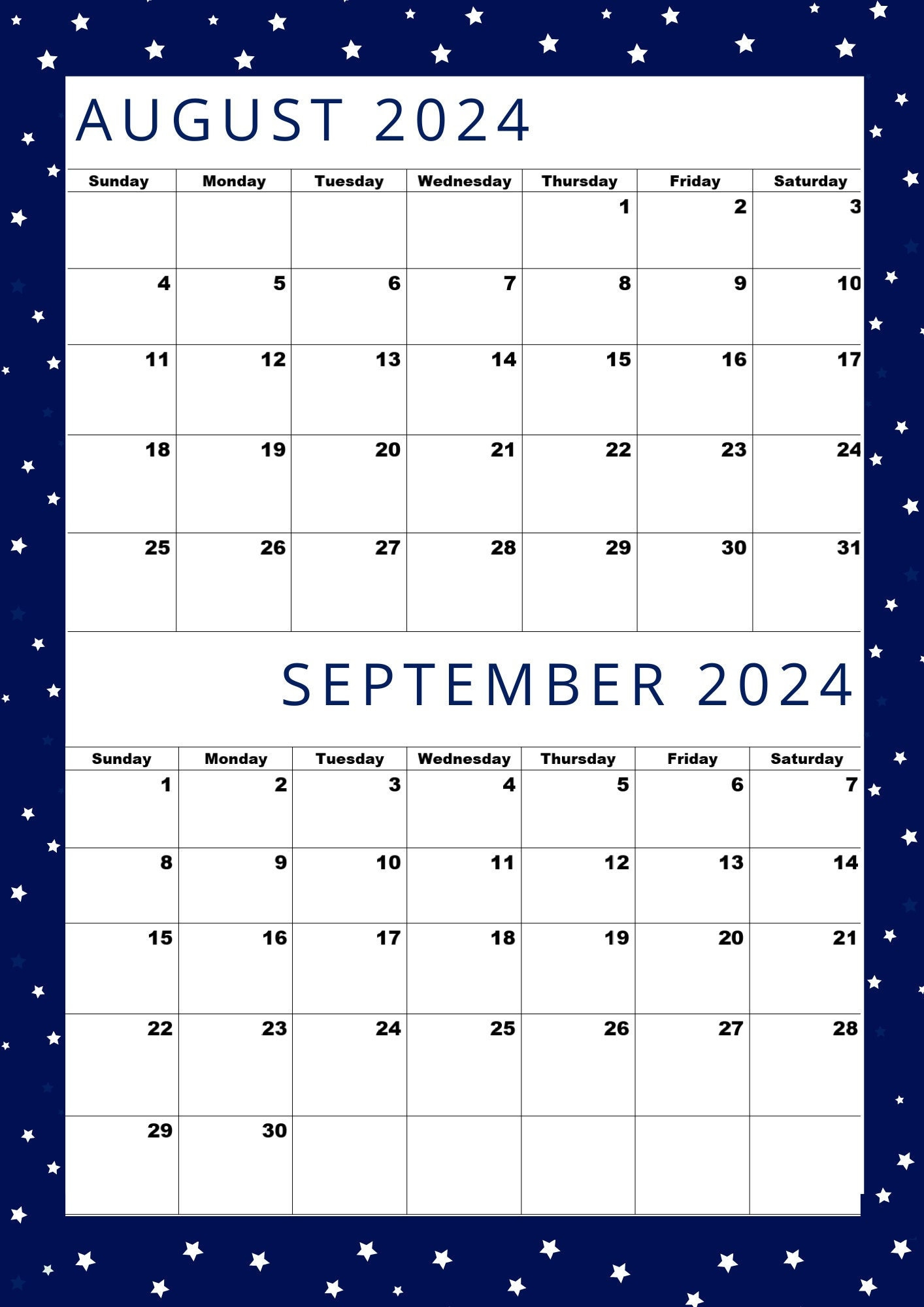 August 2024 Calendar,September 2024 Calendar,August 2024 Sep 2024 | August And September 2024 Calendar With Holidays