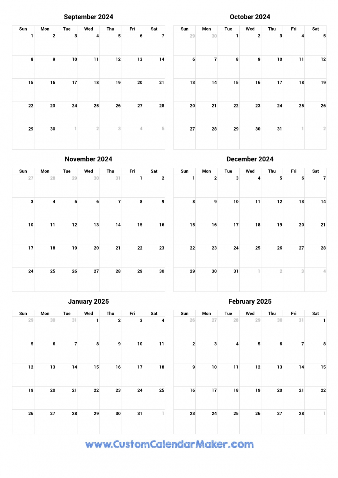 Calendar From September 2024 To June 2025 | September 2024-June 2025 Printable Calendar