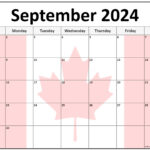 Collection Of September 2024 Photo Calendars With Image Filters. | September 2024 Calendar Canada