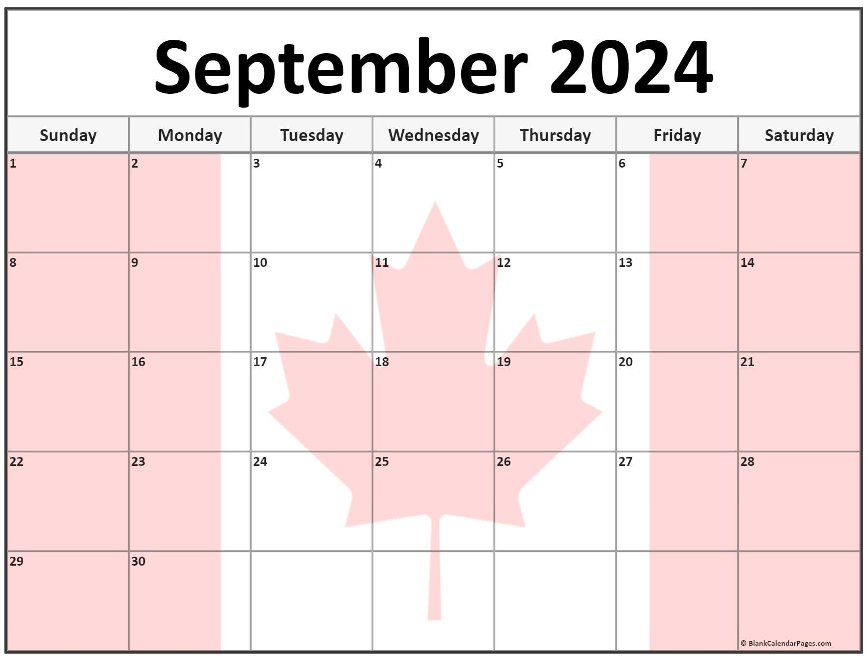 Collection Of September 2024 Photo Calendars With Image Filters. | September 2024 Calendar Canada